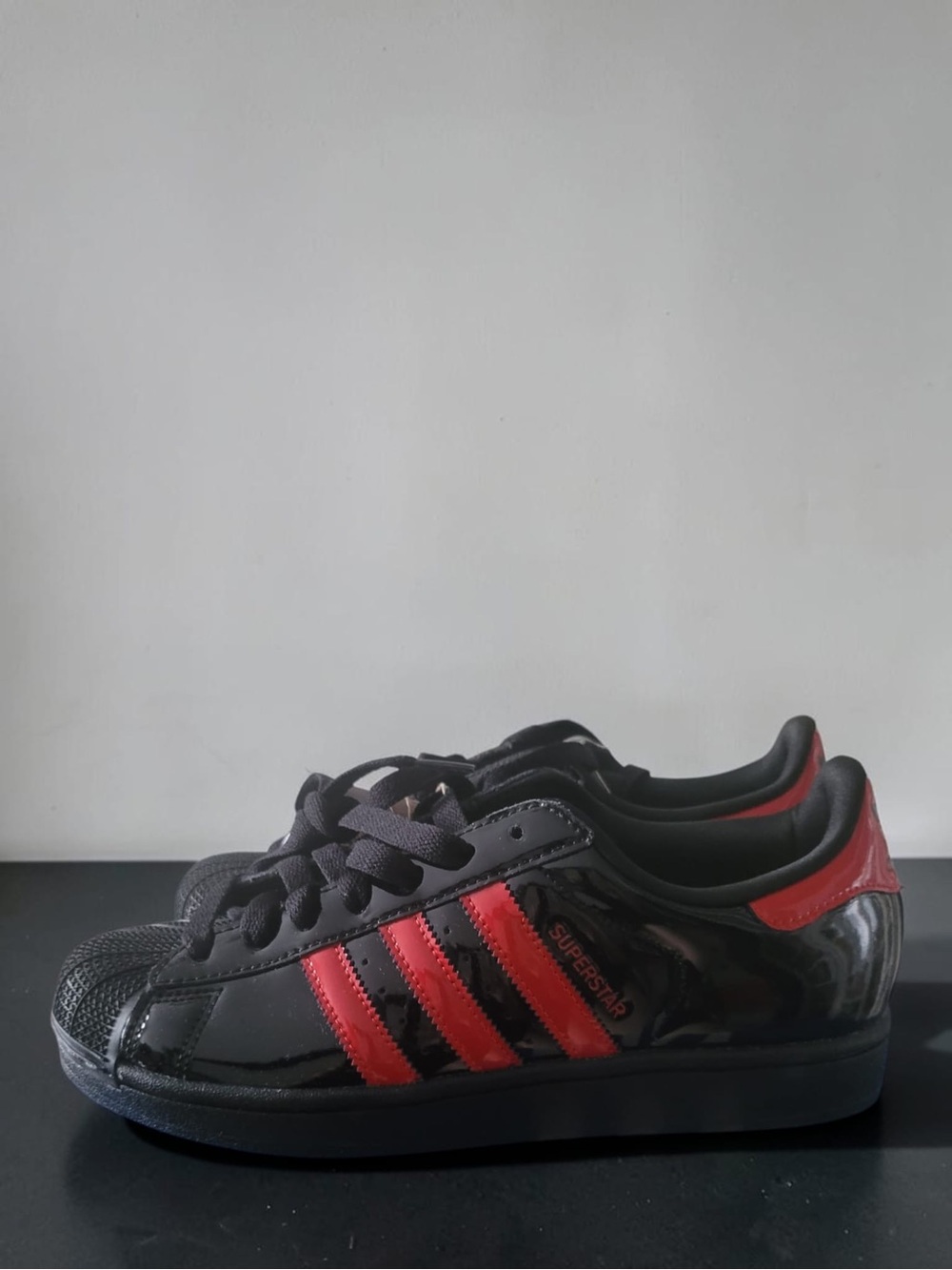 adidas Black Sneakers with Red Stripes